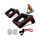 Kit 3 em 1 – Rolo Abdominal, Apoio para Flexões e Corda de Resistência